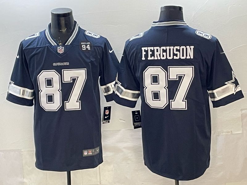 2026 Men Dallas Cowboys #87 Ferguson Blue 2th generations Nike Limited NFL Jersey style 004